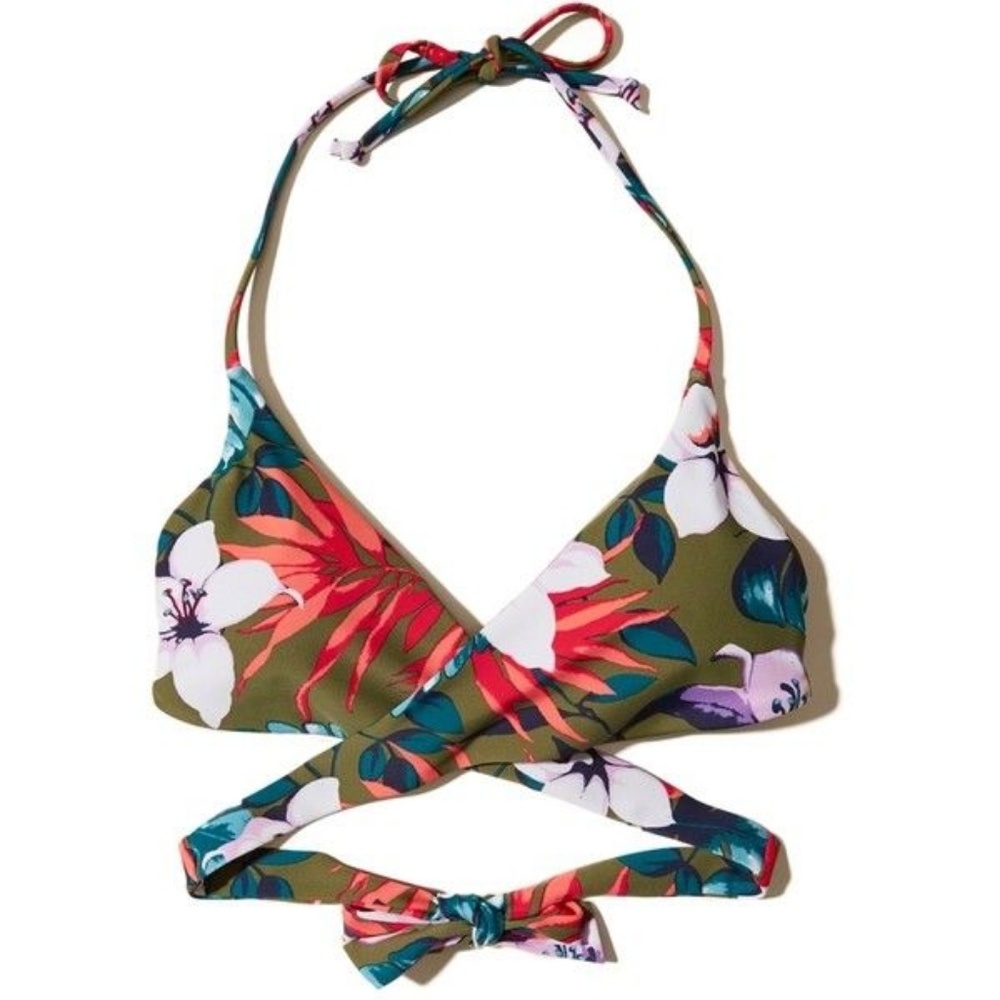 🌺 Hollister Floral Wrap Bikini Top